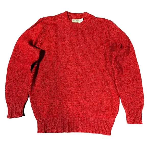 Vintage L.L Bean Red Wool and Nylon Sweater Size Large - Picture 1 of 4